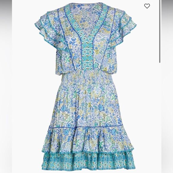 Poupette St Barth Camila Floral Ruffled Minidress New - Picture 2 of 9